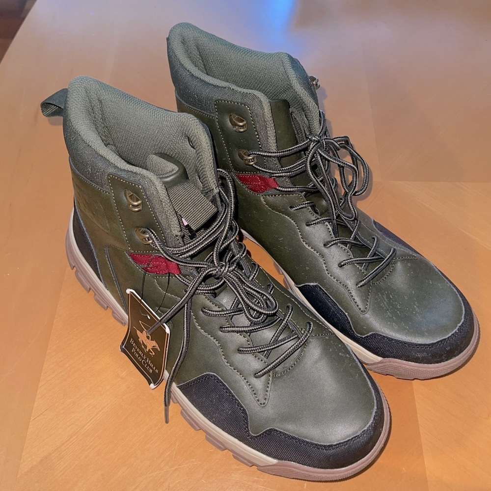US Polo Association green boots. Size 11